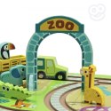 Tooky Toy Drewniana Walizka Tor ZOO Zwierzęta Pojazd Wagoniki