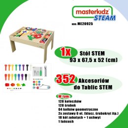 MASTERKIDZ Drewniany Stół Edukacyjny +AKCESORIA STEM WALL