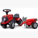 FALK Jeździk Traktorek Baby Case IH Ride-On Czerwony z Przyczepką + akc. od 12 miesięcy