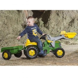 Rolly Toys RollyKid John Deere Traktor na Pedały z Łyżką i Przyczepą - Zielony