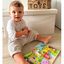 Tooky Toy Drewniane Puzzle Montessori Zwierzątka w Lesie Dopasuj Kształty