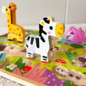 Tooky Toy Drewniane Puzzle Montessori Zwierzątka w Lesie Dopasuj Kształty