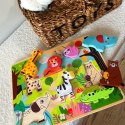 Tooky Toy Drewniane Puzzle Montessori Zwierzątka w Lesie Dopasuj Kształty