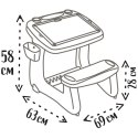 SMOBY Dwustronne Biurko Ławka Tablica 2w1 + 80 akcesoriów
