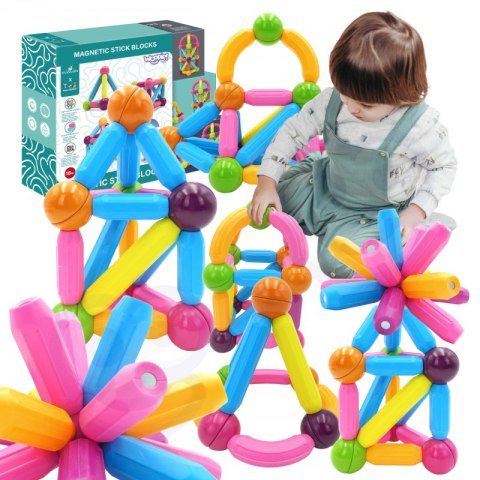 WOOPIE Magnetic Educational Construction Blocks Large Thick 38 pcs.