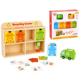 TOOKY TOY Drewniane Centrum Recyklingu Edukacyjny Sorter