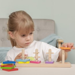 VIGA Drewniane klocki z sorterem kształtów Montessori